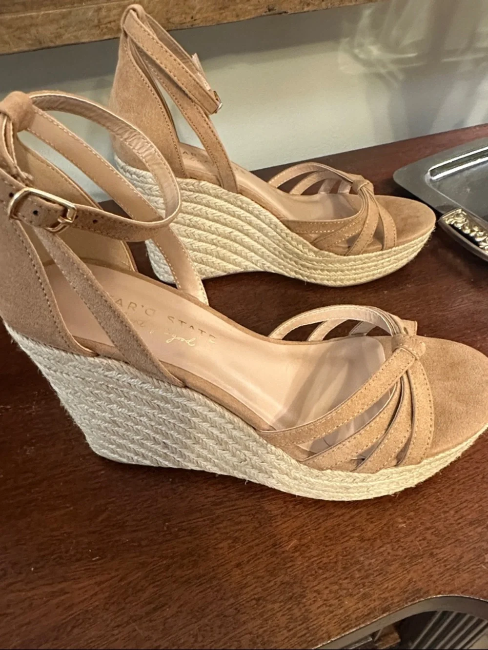 Altar'd State Tan Espadrille Wedge Sandals
